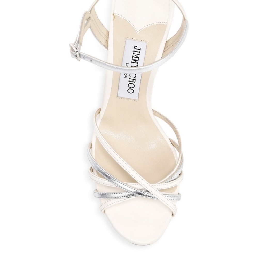 NWT $895 Jimmy Choo Lilah Metallic Leather Sandals - Picture 6 of 13
